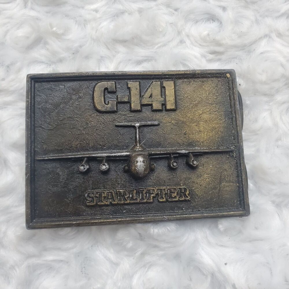 The Buckle Connection C-141 Starlifter Military Belt Metal Vintage